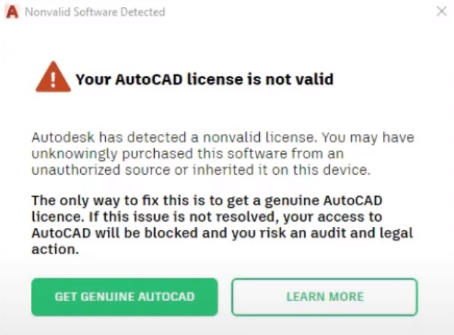 Šta to znači: „Your AutoCAD license is not valid“?